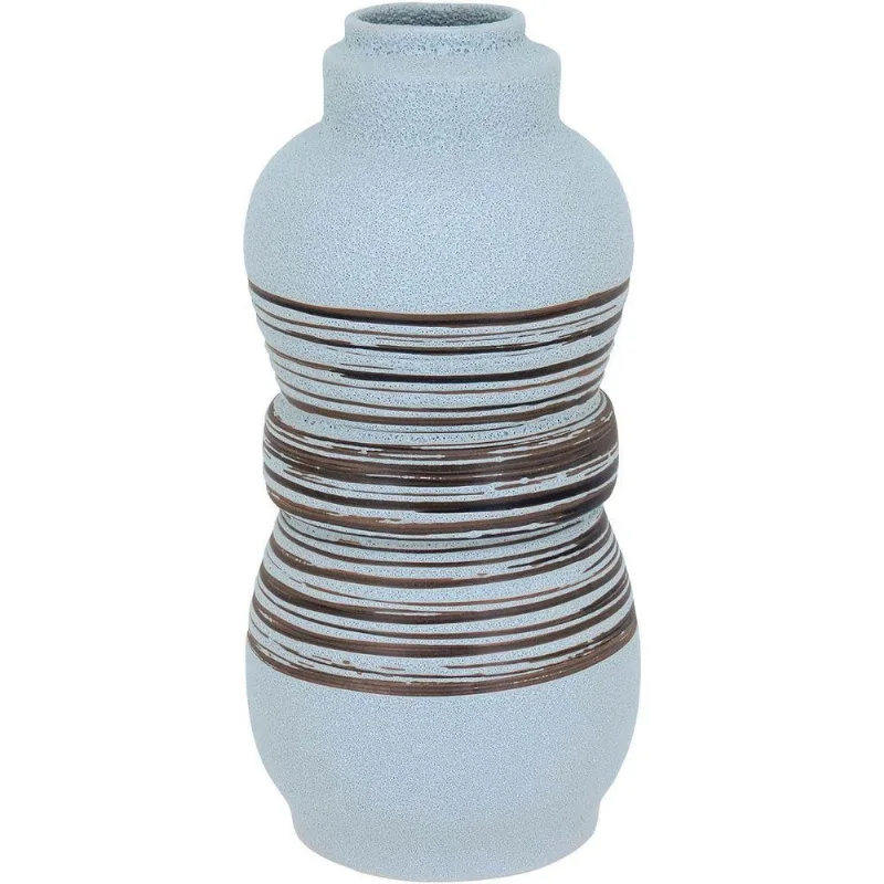 Vaso Decorativo Enfeite Casa Cerâmica 32x15x15cm Bege