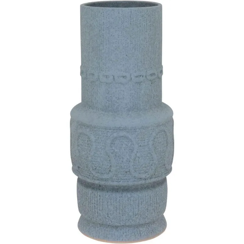 Vaso Decorativo Enfeite Casa Cerâmica 34x16x16cm Cinza