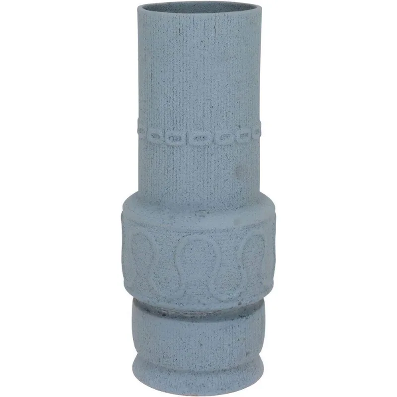 Vaso Decorativo Enfeite Casa Cerâmica 42x17x17cm Cinza