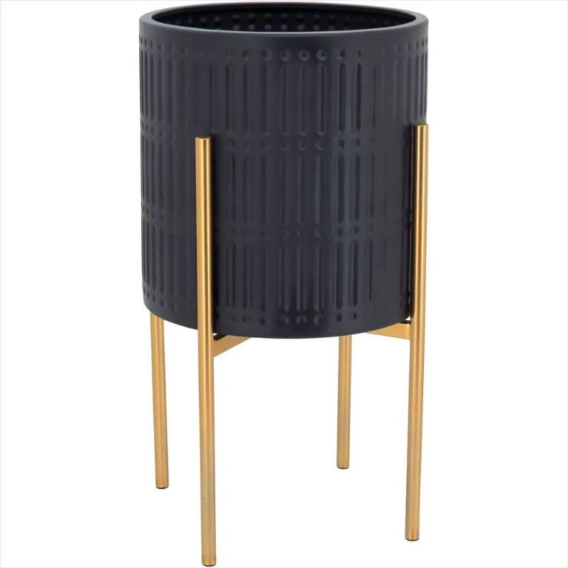 Cachepô Metal 46-25-25 centímetros Preto
