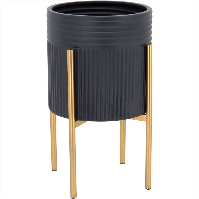 Cachepô Metal 38-22-22 centímetros Preto