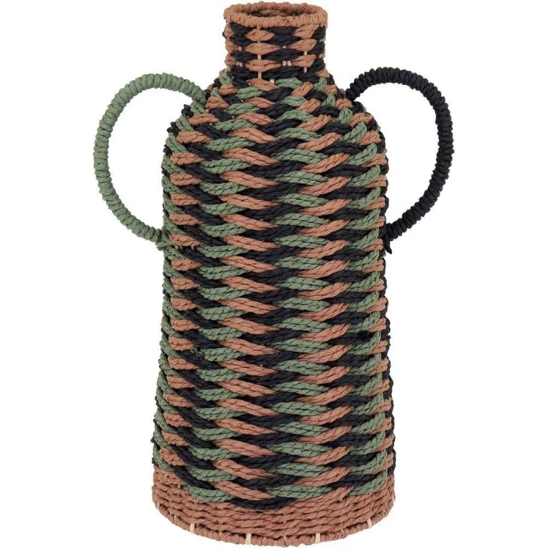 Vaso Decorativo Enfeite Casa Fibra 46x25x25cm Color