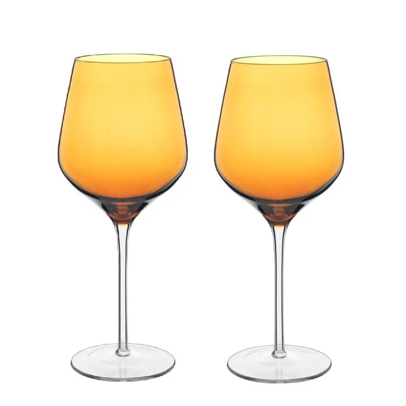 Jg 2PÇ taças agua ballet vidro ambar 540ml