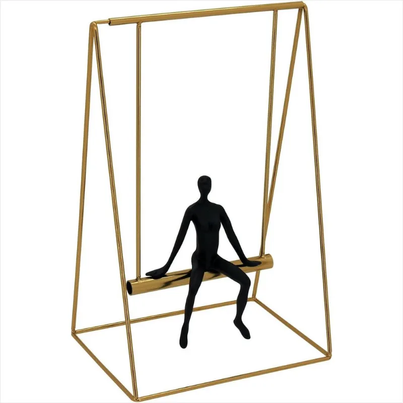 Escultura Metal 29x18xcm Dourado