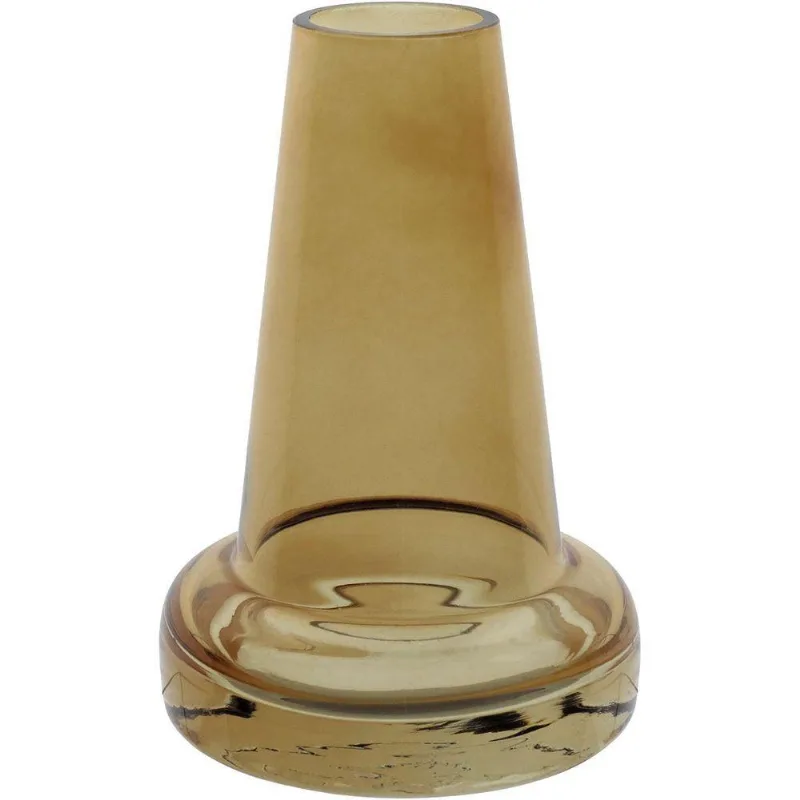 Vaso Decorativo Enfeite Casa Home&amp;co Vidro 14x9x9cm Âmbar