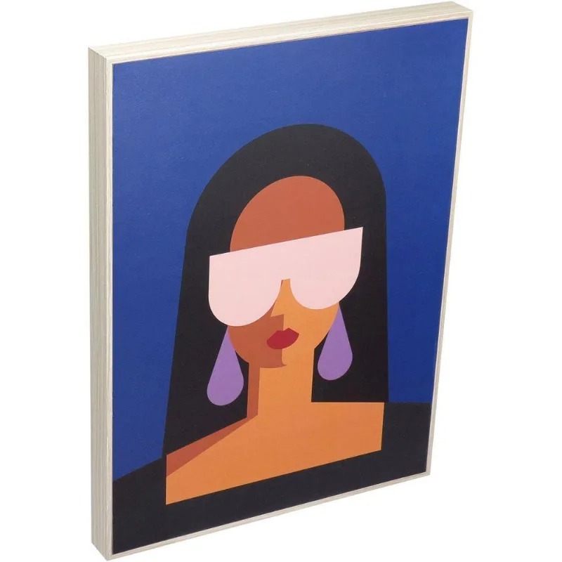 Quadro Decorativo Enfeite Parede Casa Home&amp;co Mdf 40x30x30cm Azul