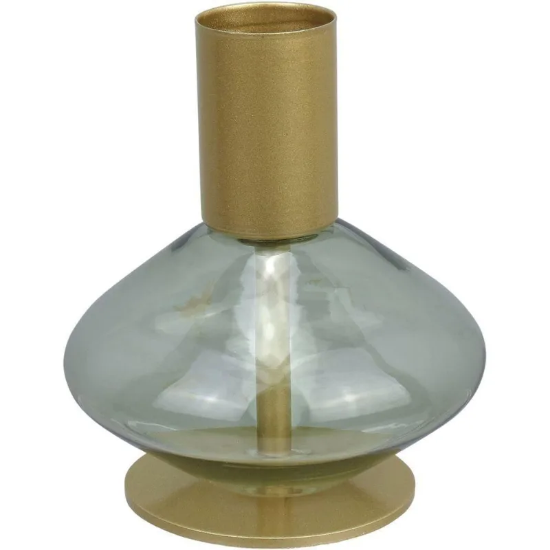 Castiçal Porta Vela Decorativo Home&co Vidro 8x7x7cm Verde