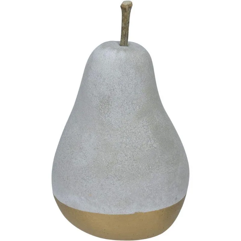 Adorno Decorativo Enfeite Casa Home&amp;co Pera Cimento 16x9x9cm Cinza