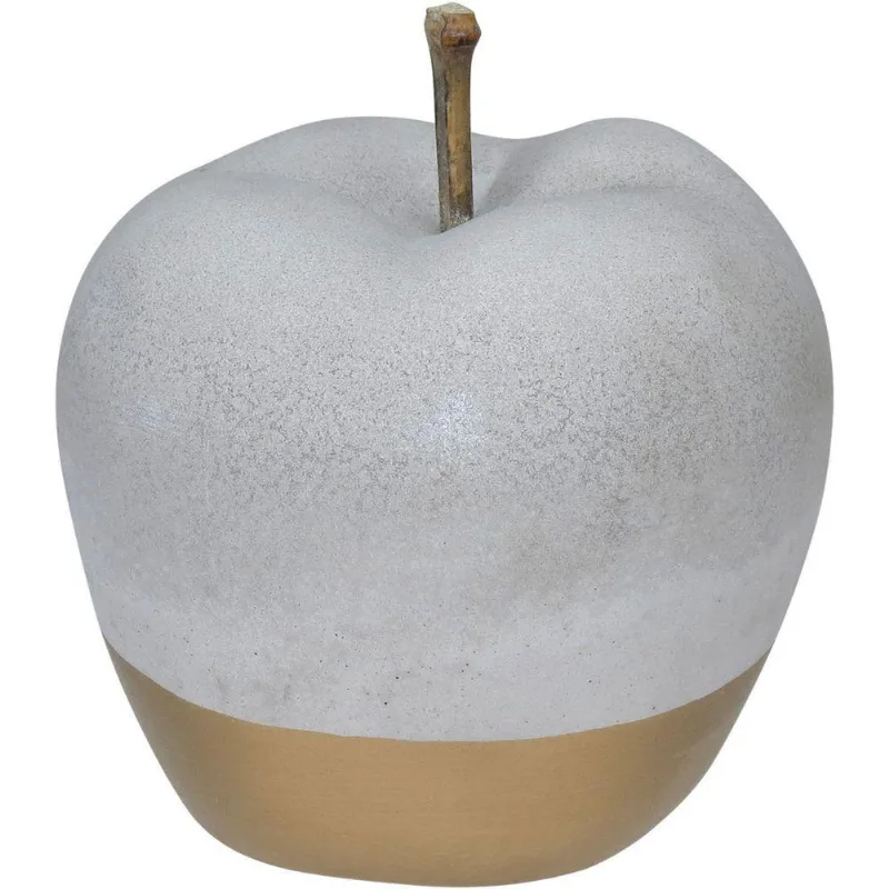 Adorno Decorativo Enfeite Home&amp;co Maça Cimento 12x9x9cm Cinza