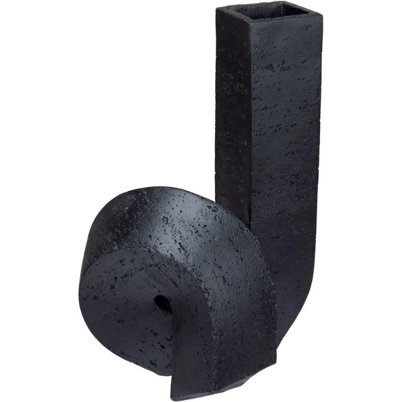 Vaso Decorativo Enfeite Casa Nó Home&amp;co Resina 30x19x17cm Preto