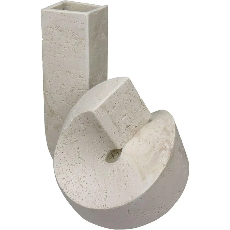 Vaso Decorativo Enfeite Casa Nó Home&amp;co Resina 25x21x19cm Branco