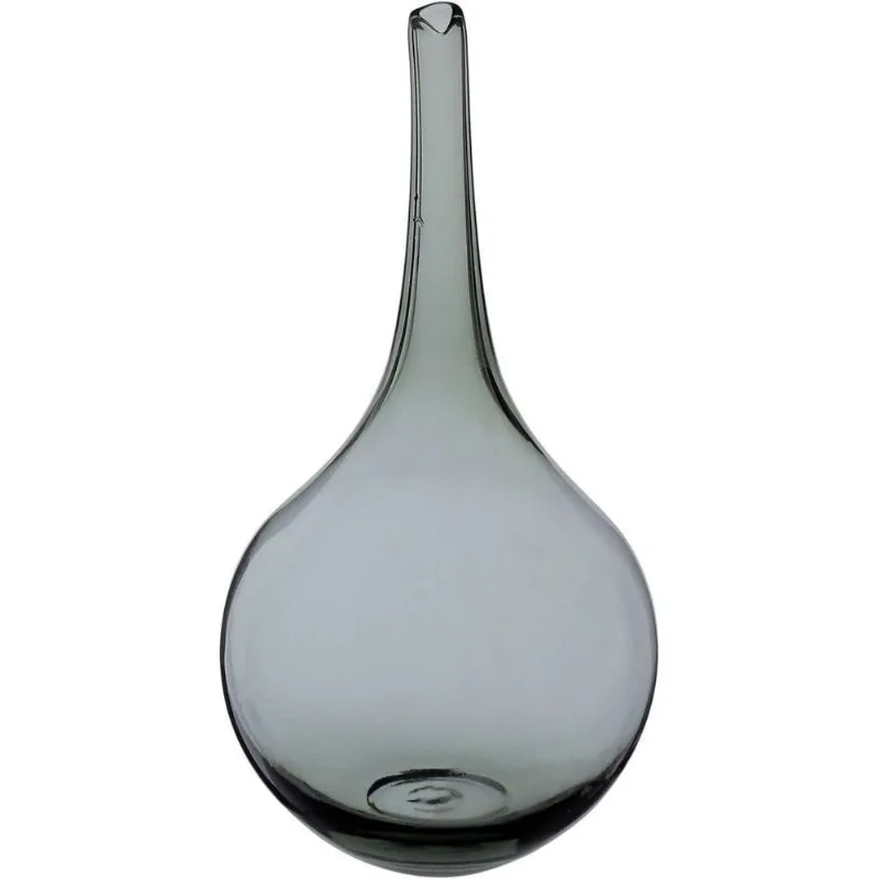 Vaso Decorativo Enfeite Casa Garrafa Home&co Vidro 33x17x17cm Fume