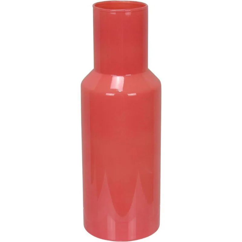 Vaso Decorativo Enfeite Casa Garrafa Home&co Vidro 26x9x9cm Laranja