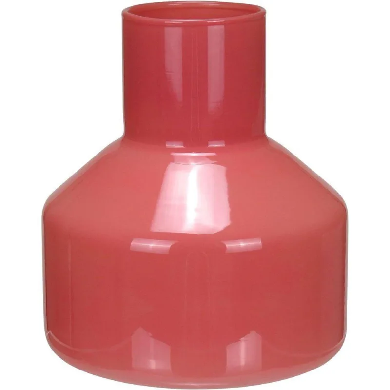 Vaso Decorativo Enfeite Casa Garrafa Home&co Vidro 14x13x13cm Laranja
