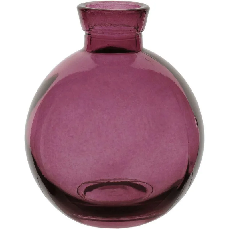 Vaso Decorativo Enfeite Casa Garrafa Home&co Vidro 9x7x7cm Roxo
