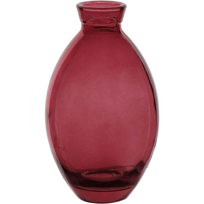 Vaso Decorativo Enfeite Casa Garrafa Home&amp;co Vidro 12x7x7cm Vinho