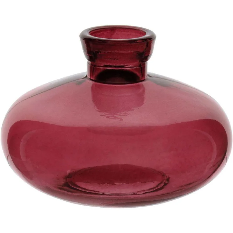 Vaso Decorativo Enfeite Casa Garrafa Home&amp;co Vidro 6x9x9cm Vinho