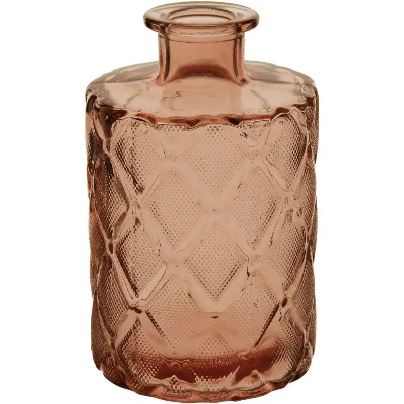 Vaso Decorativo Enfeite Casa Garrafa Home&co Vidro 11x7x7cm Rosa