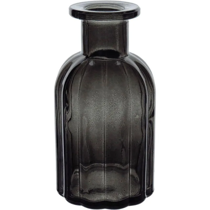Vaso Decorativo Enfeite Casa Garrafa Home&co Vidro 14x7x7cm Fume