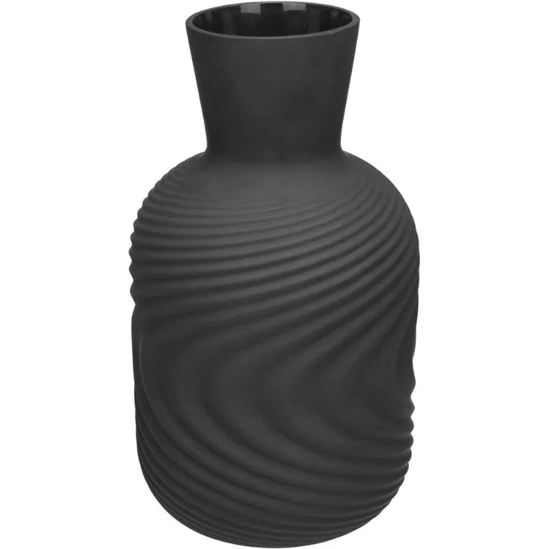 Vaso Decorativo Enfeite Casa Aparador Garrafa Home&co Vidro 30x14x14cm Preto