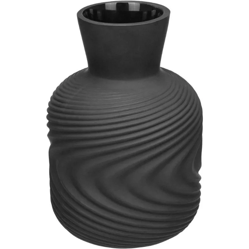 Vaso Decorativo Enfeite Casa Aparador Garrafa Home&co Vidro 20x13x13cm Preto