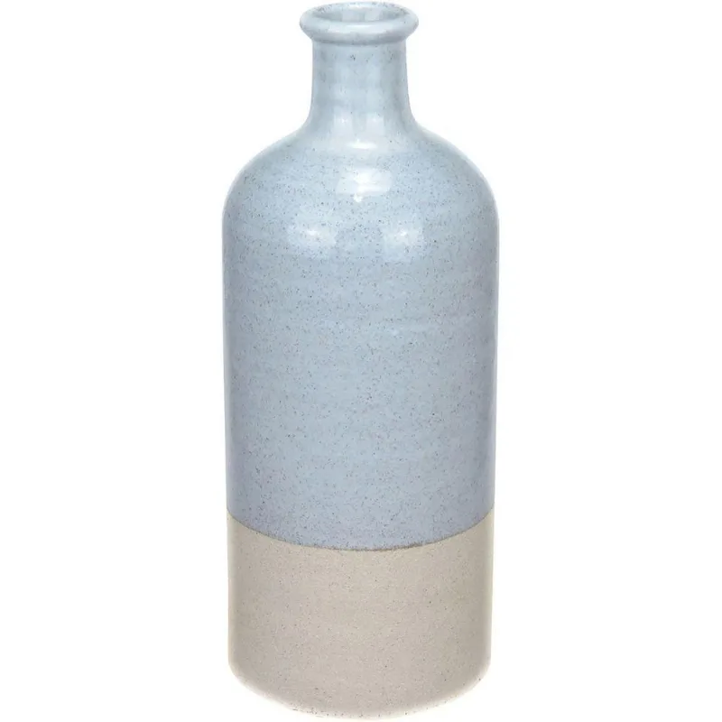 Vaso Decorativo Enfeite Casa Aparador Garrafa Home&co Cerâmica 30x12x12cm Cinza
