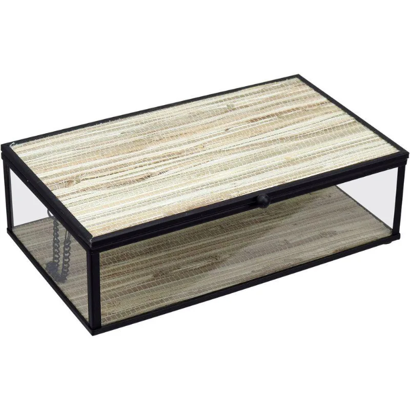 Porta Joias Decorativo Enfeite Organizador Home&amp;co Vidro 6x12x21cm Bege