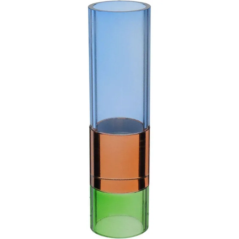 Vaso Decorativo Enfeite Casa Home&amp;co Eco Crystal 19x5x5cm Multicolorido