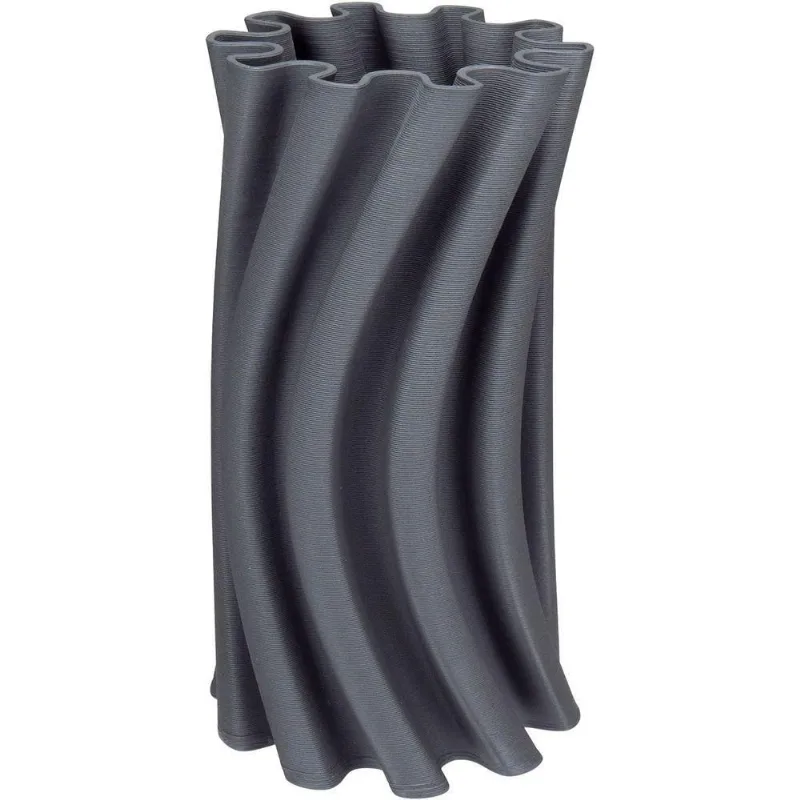 Vaso Decorativo Enfeite Casa Aparador 3d Home&co Cerâmica 31x16x16cm Cinza