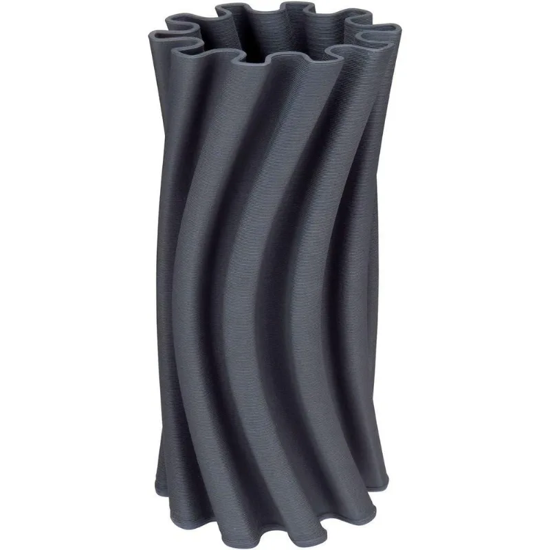 Vaso Decorativo Enfeite Casa Aparador 3d Home&co Cerâmica 28x14x14cm Cinza