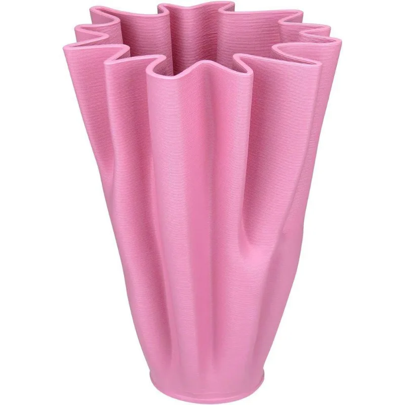 Vaso Decorativo Enfeite Casa Aparador 3d Home&co Cerâmica 25x18x18cm Rosa