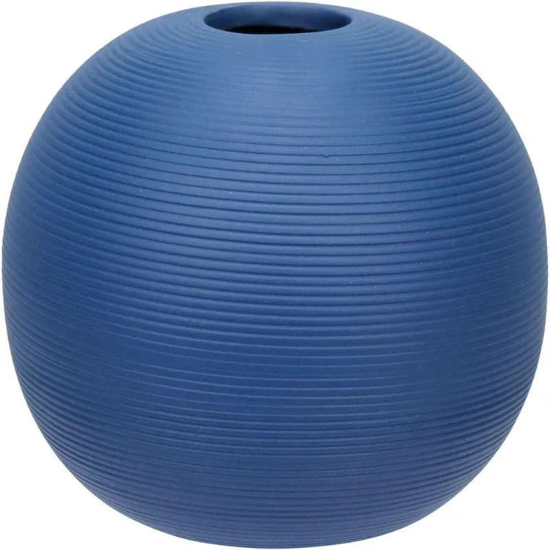 Vaso Decorativo Enfeite Casa Aparador Home&co Cerâmica 11x12x12cm Azul