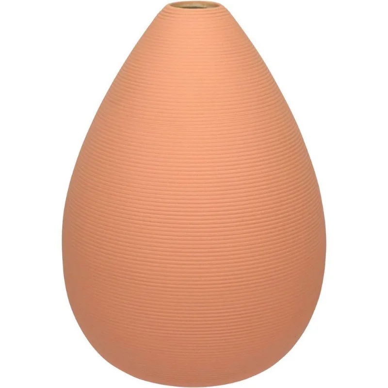 Vaso Decorativo Enfiete Casa Aparador Home&amp;co Cerâmica 21x16x16cm Pêssego