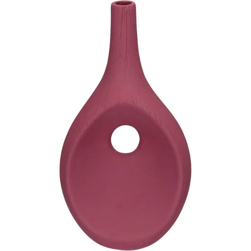 Vaso Decorativo Enfeite Casa Aparador Garrafa Home&co Cerâmica 31x16x11cm Terracota