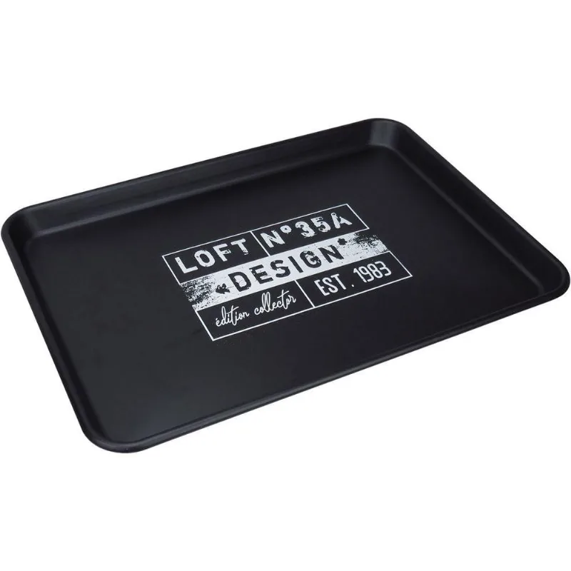 Bandeja Decorativa Para Servir Home&co Metal 3x51x36cm Preto