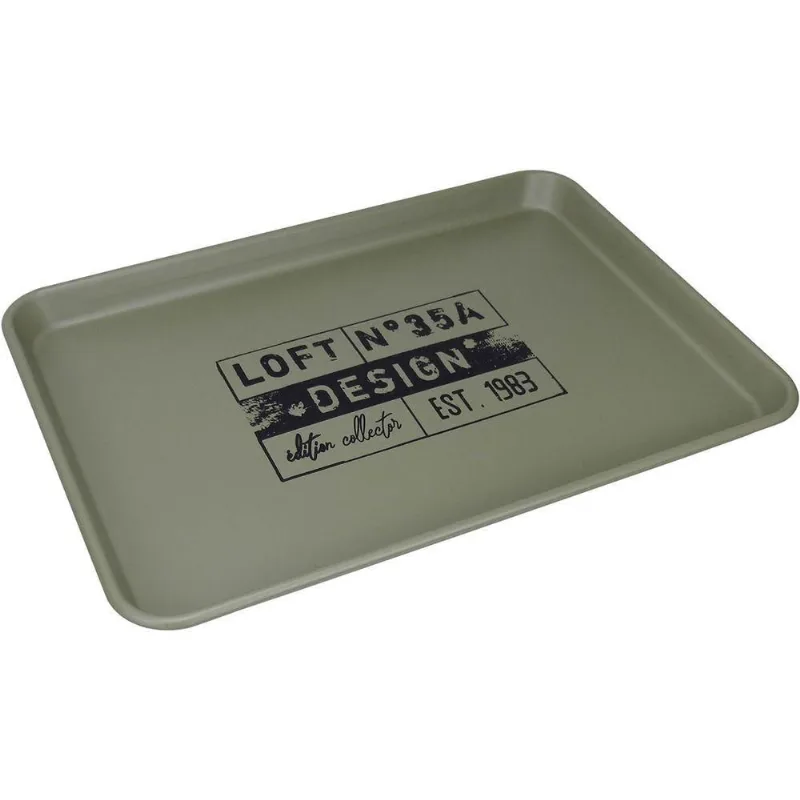 Bandeja Decorativa Para Servir Home&co Metal 3x51x36cm Cinza