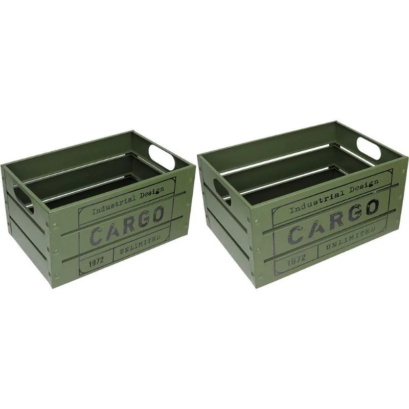 Jogo 2 Caixa Organizadora Decorativa Home&amp;co Metal Verde