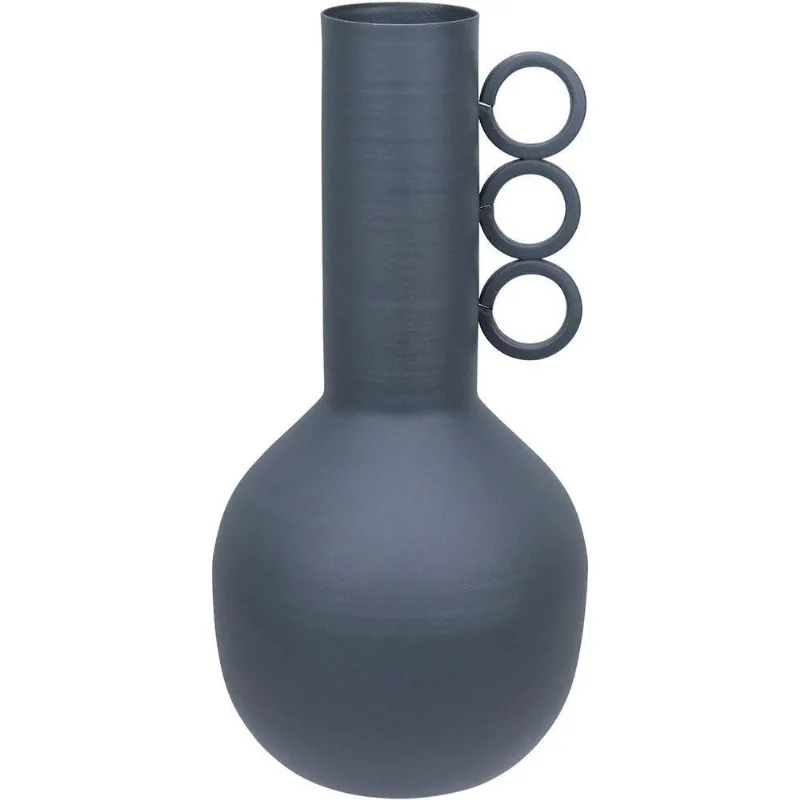 Vaso Decorativo Enfeite Casa Aparador Garrafa Home&co Metal 22x10x10cm Cinza