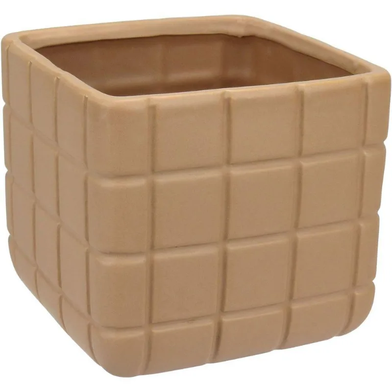 Vaso Decorativo Enfeite Casa Aparador Home&co Cerâmica 13x15x15cm Nude