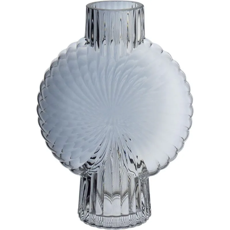 Vaso Decorativo Enfeite Casa Caracol Home&co Vidro 24x17x6cm Fumê