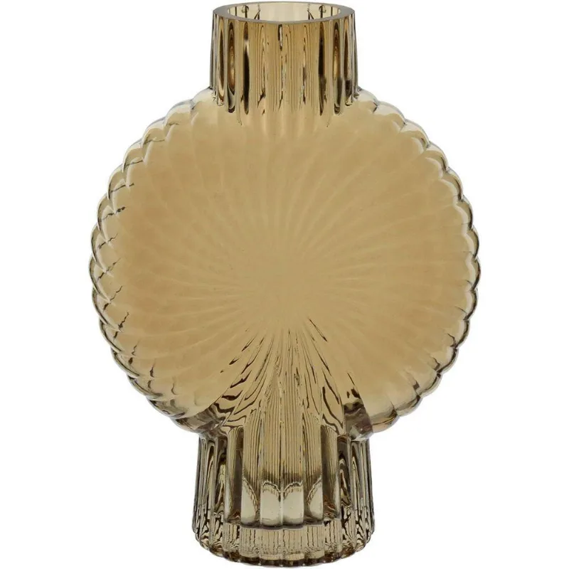 Vaso Decorativo Enfeite Casa Caracol Home&co Vidro 24x17x6cm âmbar
