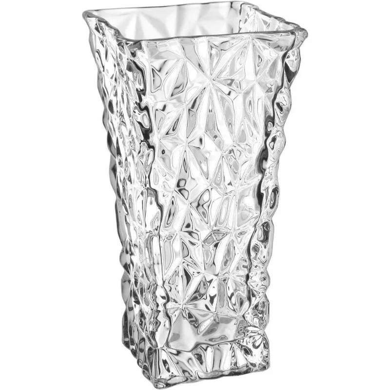 Vaso Decorativo Enfeite Casa Retangular Home&amp;co Vidro 29x15x15cm Transparente