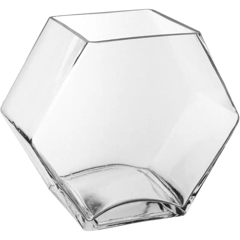 Vaso Decorativo Enfeite Casa Losango Home&amp;co Vidro 10x20x17cm Transparente