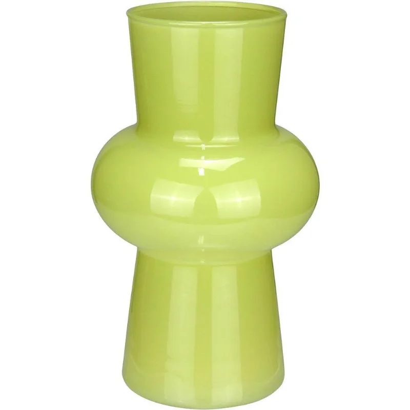 Vaso Decorativo Enfeite Casa Eclipse Home&amp;co Leitoso Vidro 20x12x12cm Verde
