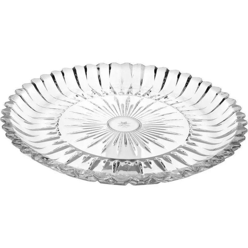 Prato Bolo Boleira Redondo Home&co Vidro 2x30x30cm Transparente