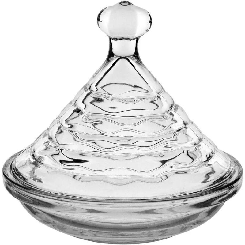 Potiche Redondo Home&amp;co Com Tampa Vidro 11x12x12cm Transparente Bomboniere