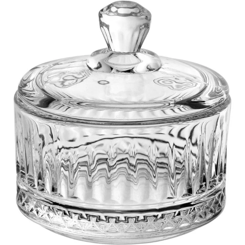 Potiche Redondo Decorativo Bomboniere Home&amp;co Com Tampa Eco Crystal 7x6x6cm Transparente