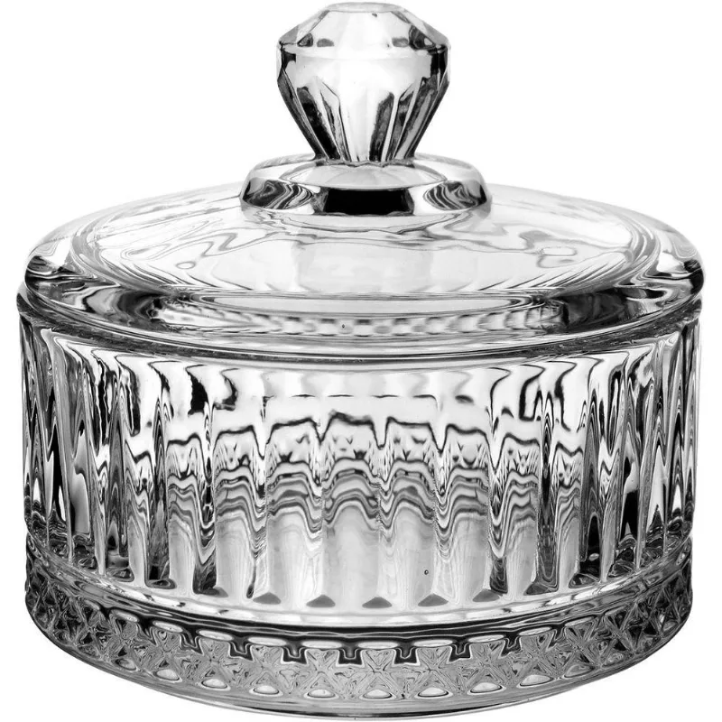 Potiche Decorativo Bomboniere Redondo Home&amp;co Com Tampa Eco Crystal 10x10x10cm Transparente