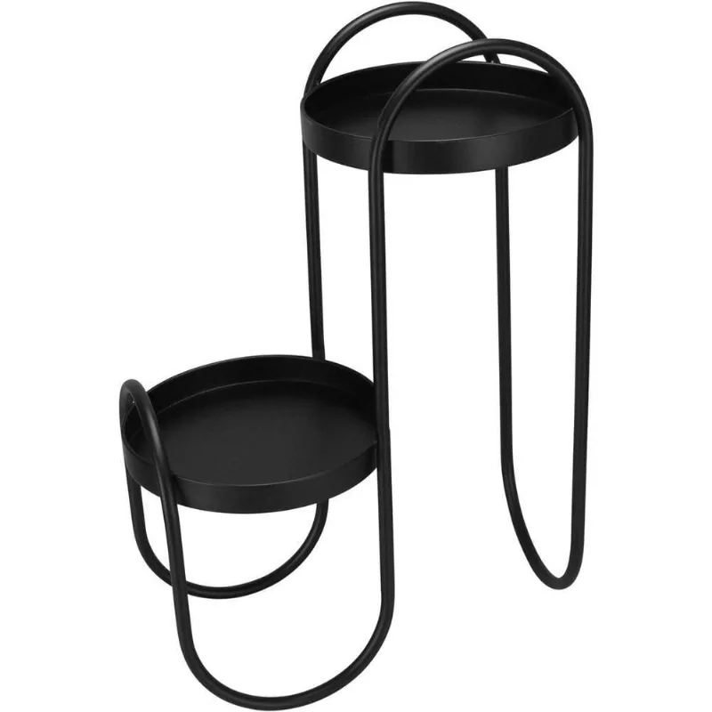 Suporte Para Vasos 2 Niveis Home&amp;co Metal 61x25x40cm Preto