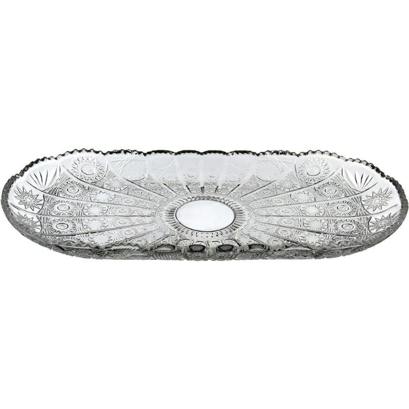 Prato Bolo Oval Home&co Eco Crystal 3x33x15cm Boleira